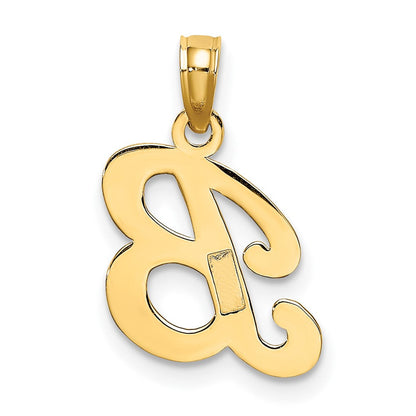 10K Gelbgold 10K Poliert B Schreibschrift Initiale Charm