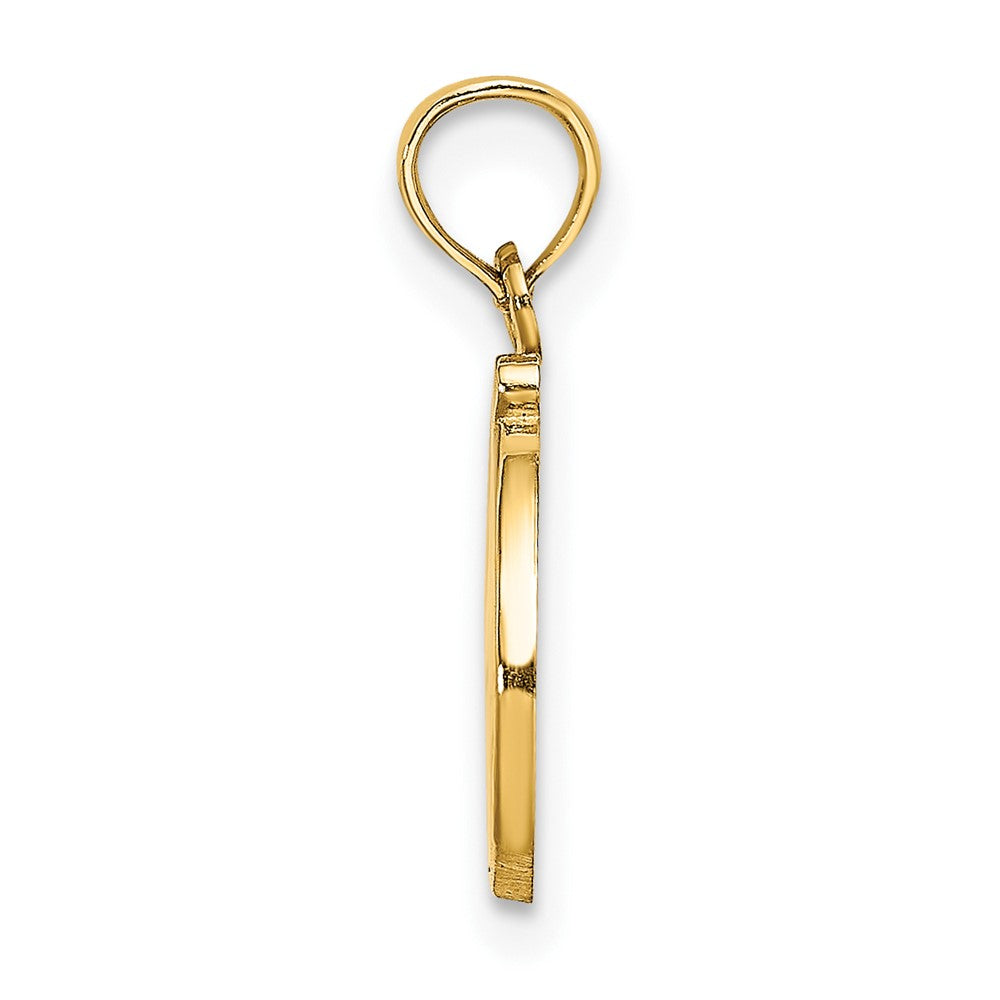 10K Gelbgold 10K Poliert D Schreibschrift Initiale Charm