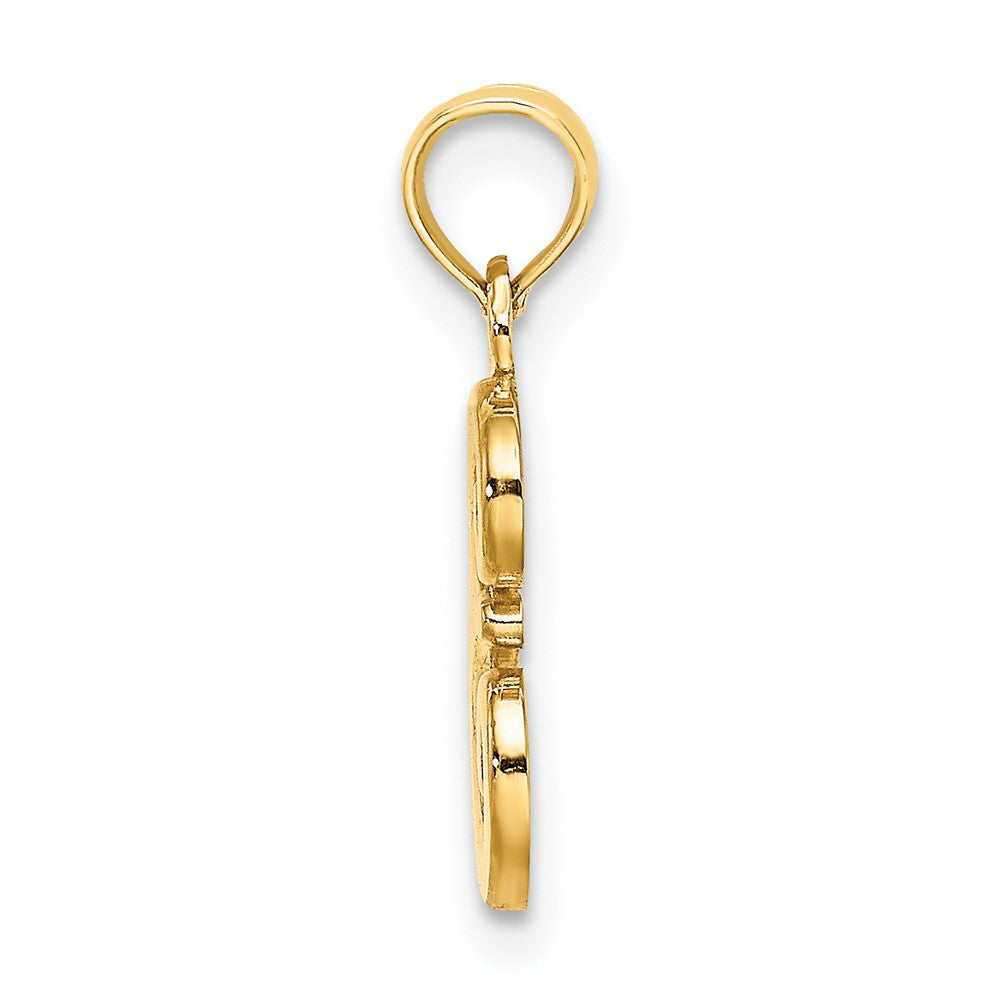 10K Gelbgold 10K Poliert E Schreibschrift Initiale Charm