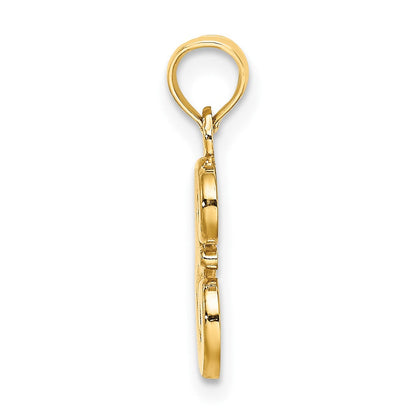 10K Gelbgold 10K Poliert E Schreibschrift Initiale Charm