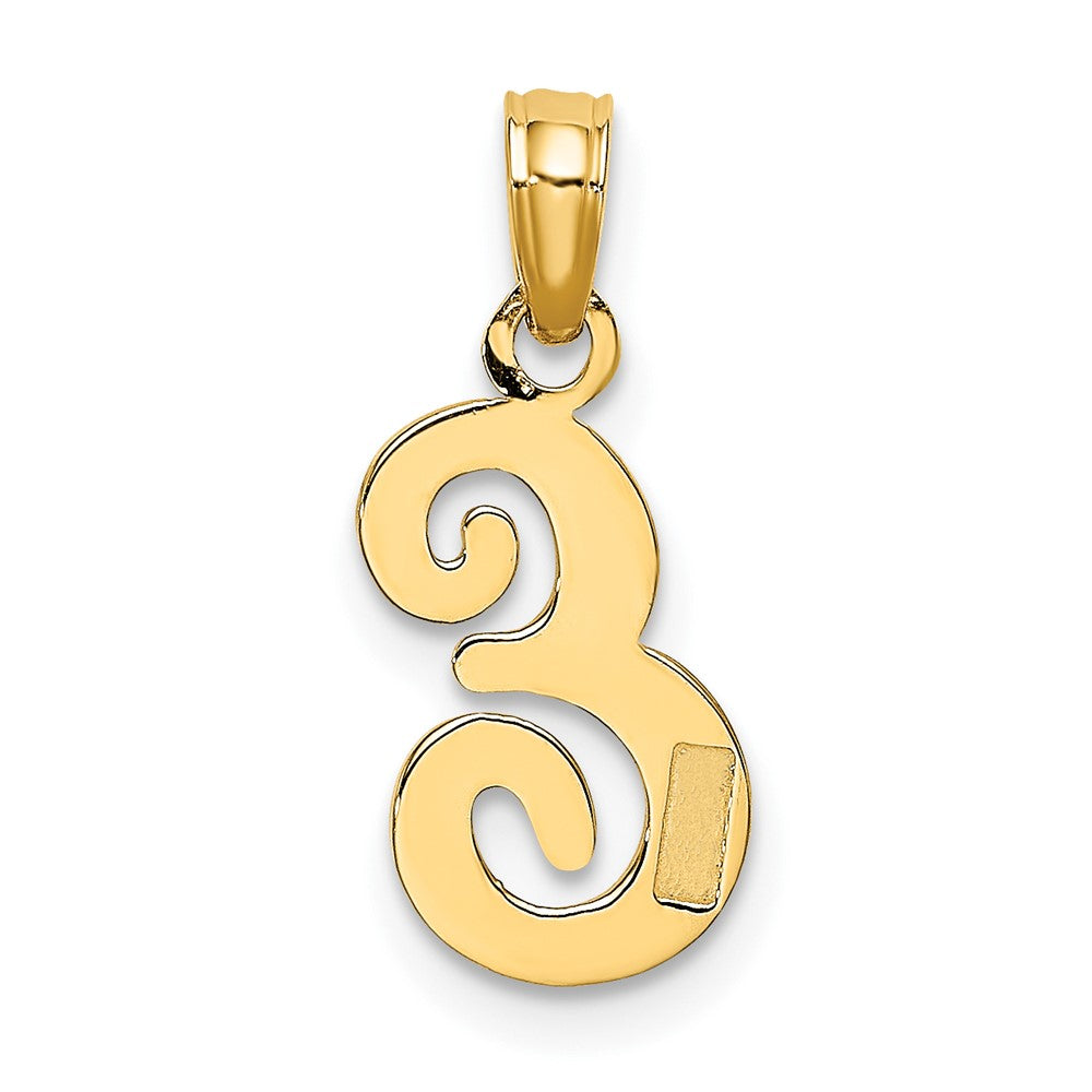 10K Gelbgold 10K Poliert E Schreibschrift Initiale Charm
