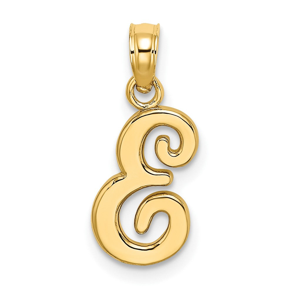 10K Gelbgold 10K Poliert E Schreibschrift Initiale Charm