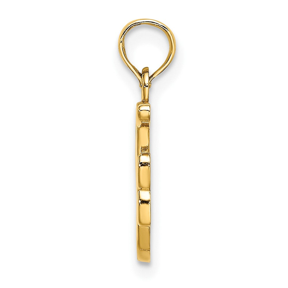 10K Gelbgold 10K Poliert F Schreibschrift Initiale Charm