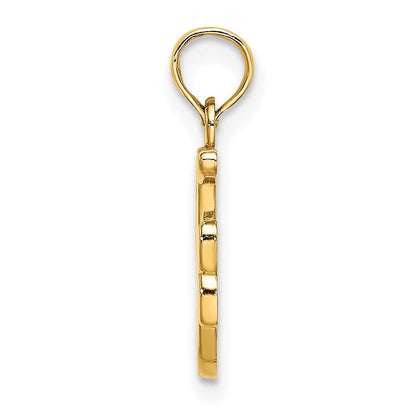 10K Gelbgold 10K Poliert F Schreibschrift Initiale Charm