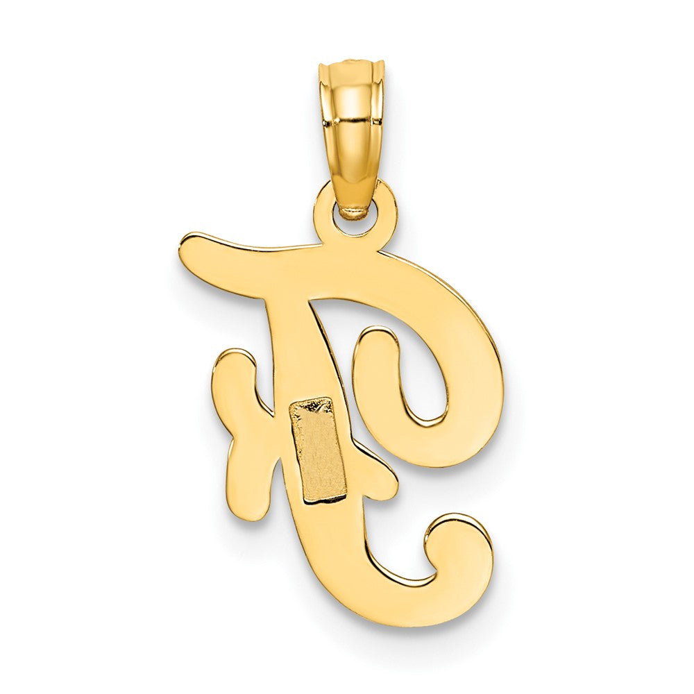 10K Gelbgold 10K Poliert F Schreibschrift Initiale Charm