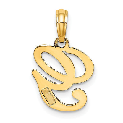10K Gelbgold 10K Poliert G Schreibschrift Initiale Charm