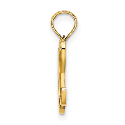 10K Gelbgold 10K Poliert H Schreibschrift Initiale Charm