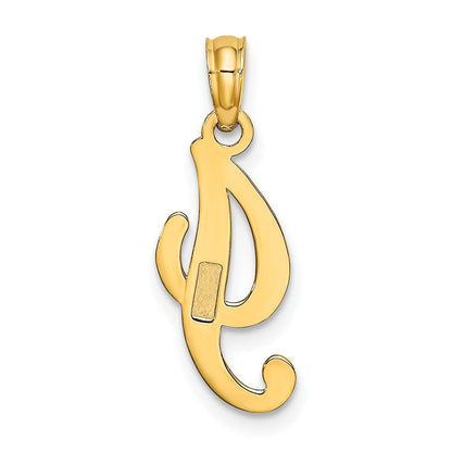 10K Gelbgold 10K Poliert I Schreibschrift Initiale Charm