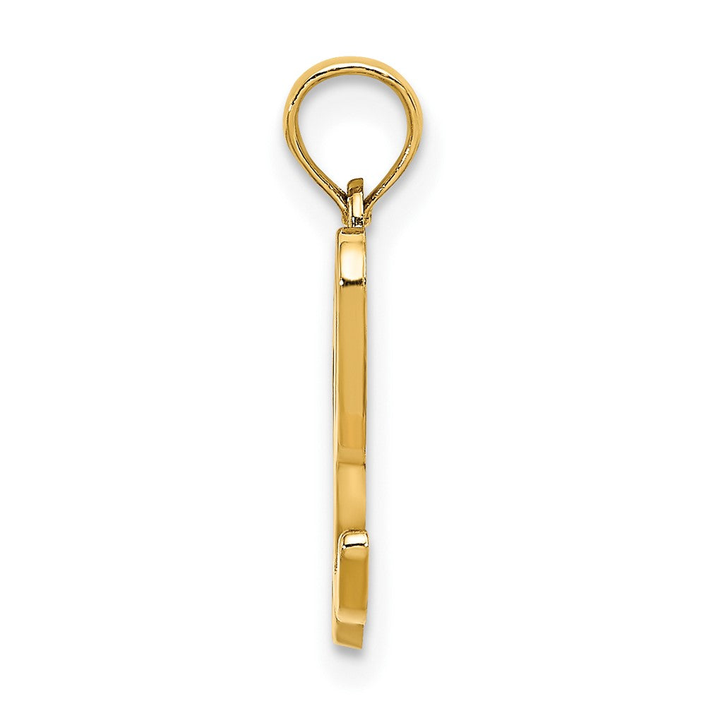 10K Gelbgold 10K Poliert L Schreibschrift Initiale Charm