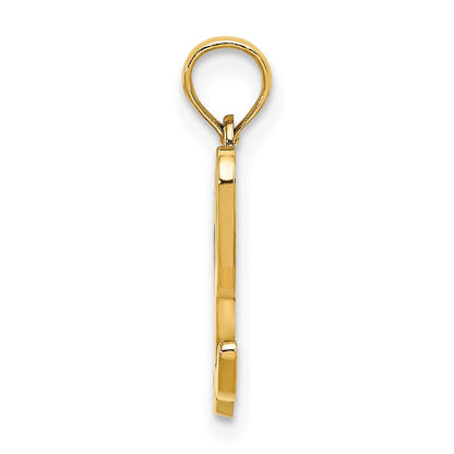 10K Gelbgold 10K Poliert L Schreibschrift Initiale Charm