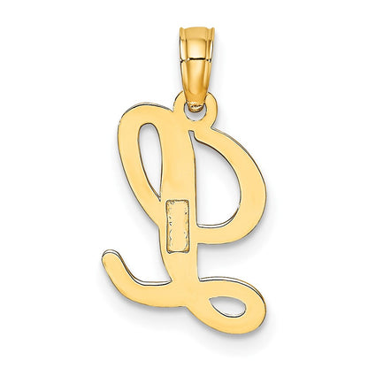 10K Gelbgold 10K Poliert L Schreibschrift Initiale Charm
