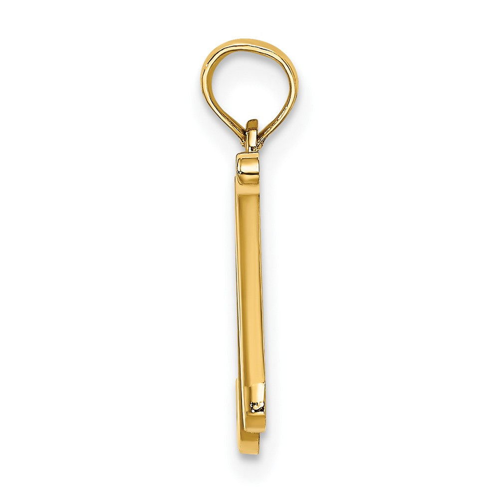 10K Gelbgold 10K Poliert N Schreibschrift Initiale Charm