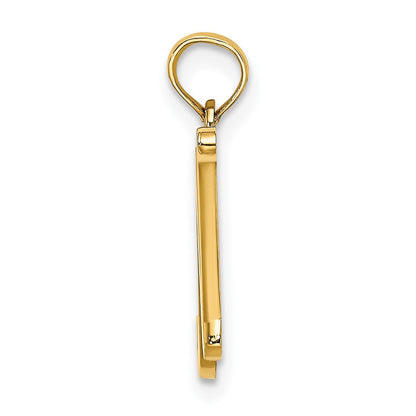 10K Gelbgold 10K Poliert N Schreibschrift Initiale Charm