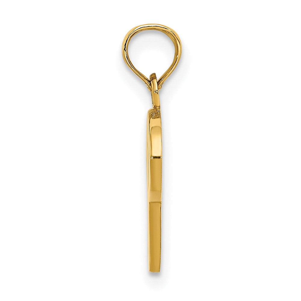 10K Gelbgold 10K Poliert P Schreibschrift Initiale Charm