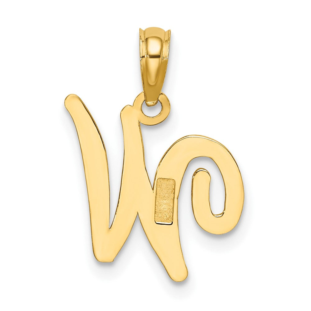 10K Gelbgold 10K Poliert W Schreibschrift Initiale Charm