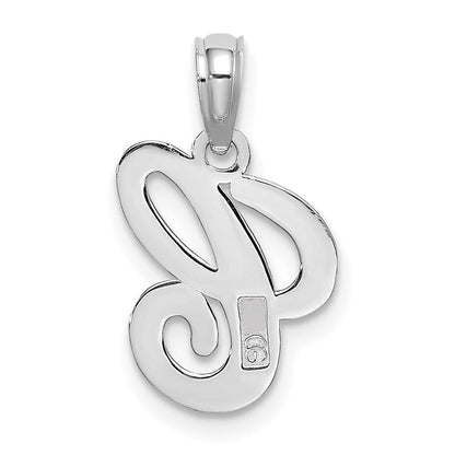 10K Weißgold 10K Poliert C Schreibschrift Initiale Charm