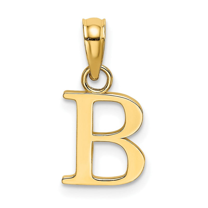 10K Gelbgold 10K Poliert B Block Initiale Charm