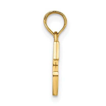 10K Gelbgold 10K Poliert C Block Initiale Charm