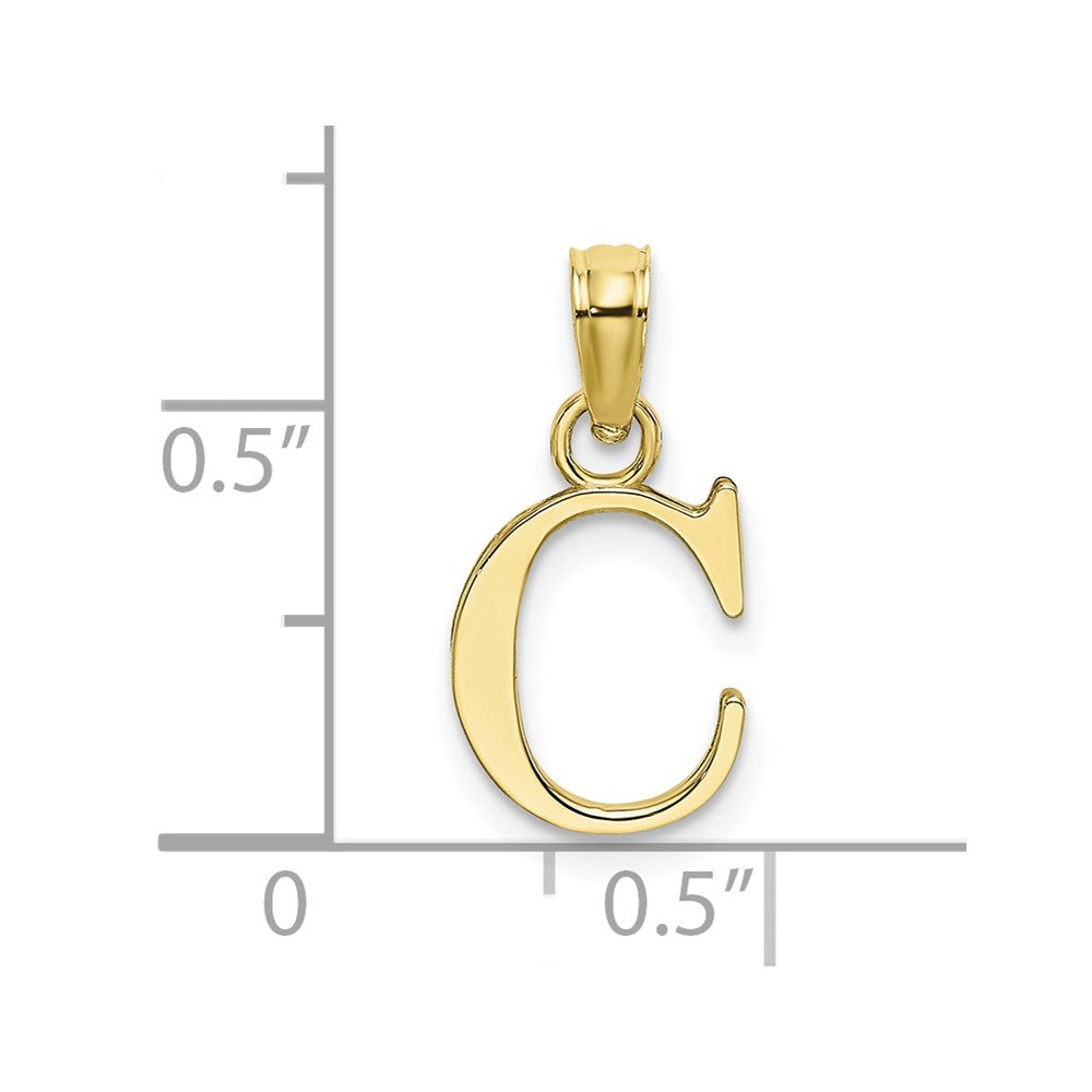 10K Gelbgold 10K Poliert C Block Initiale Charm