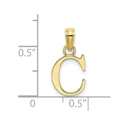 10K Gelbgold 10K Poliert C Block Initiale Charm