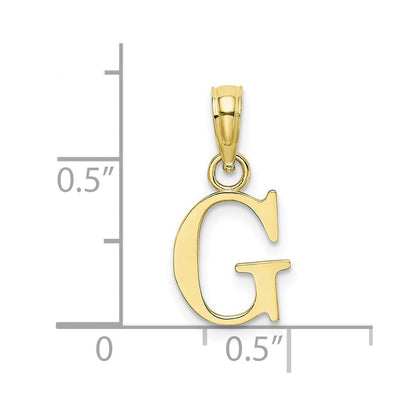 10K Gelbgold 10K Poliert G Block Initiale Charm