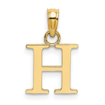 10K Gelbgold 10K Poliert H Block Initiale Charm