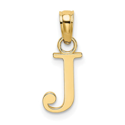 10K Gelbgold 10K Poliert J Block Initiale Charm