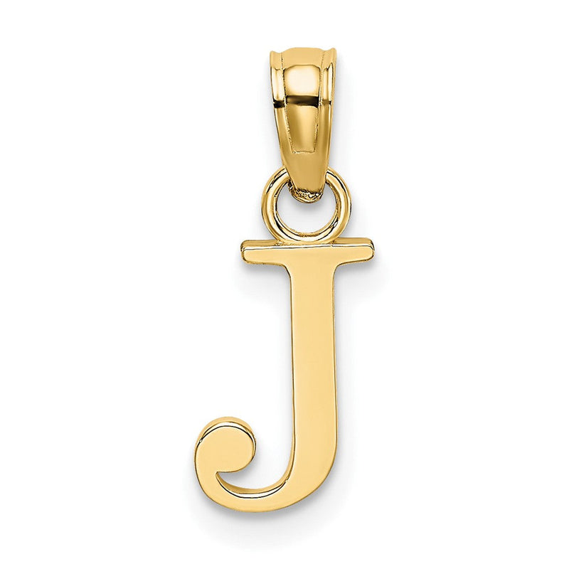 10K Gelbgold 10K Poliert J Block Initiale Charm