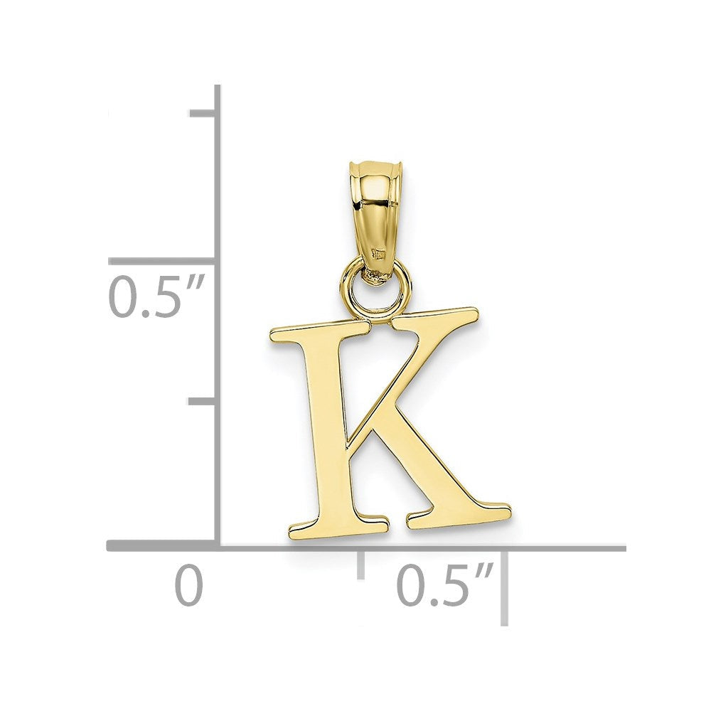 10K Gelbgold 10K Poliert K Block Initiale Charm