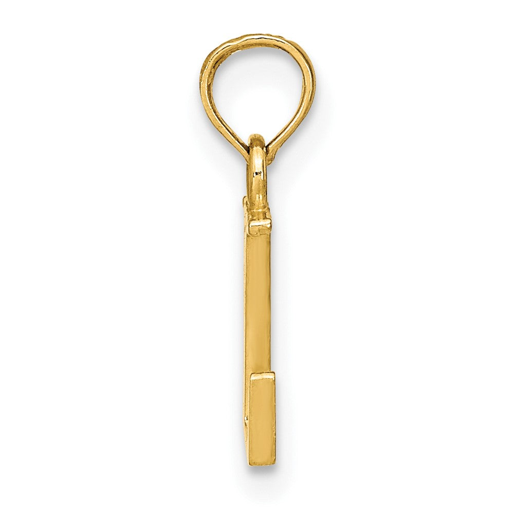 10K Gelbgold 10K Poliert L Block Initiale Charm