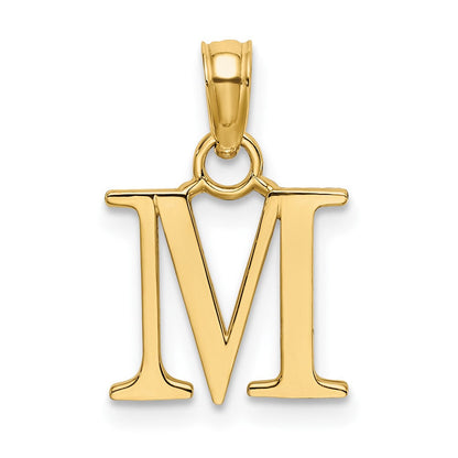 10K Gelbgold 10K Poliert M Block Initiale Charm