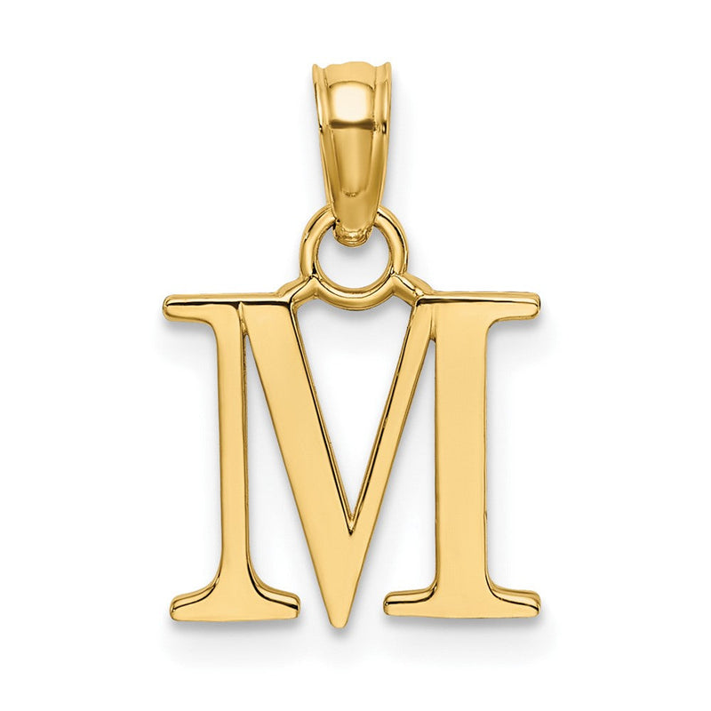 10K Gelbgold 10K Poliert M Block Initiale Charm
