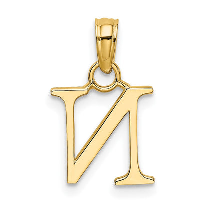 10K Gelbgold 10K Poliert N Block Initiale Charm