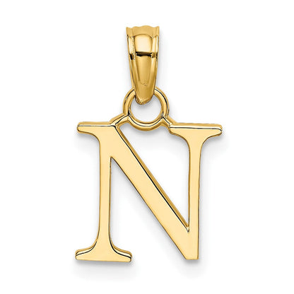 10K Gelbgold 10K Poliert N Block Initiale Charm