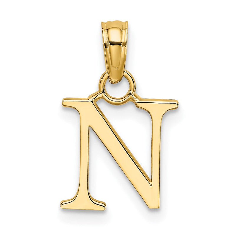 10K Gelbgold 10K Poliert N Block Initiale Charm