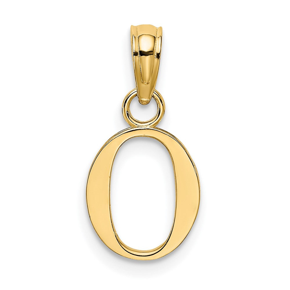10K Gelbgold 10K Poliert O Block Initiale Charm