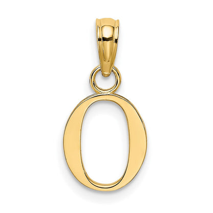10K Gelbgold 10K Poliert O Block Initiale Charm