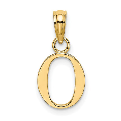 10K Gelbgold 10K Poliert O Block Initiale Charm