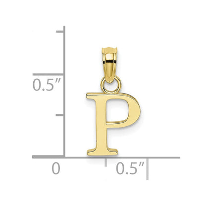 10K Gelbgold 10K Poliert P Block Initiale Charm