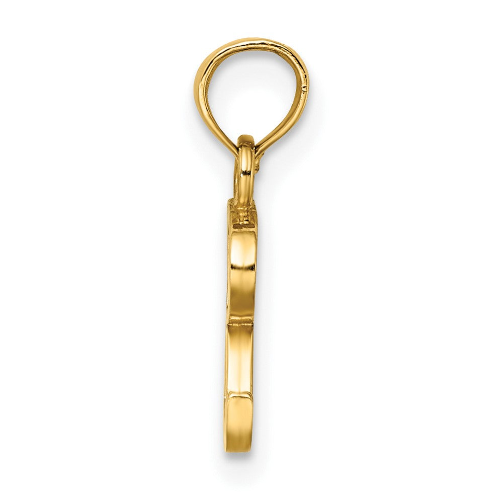 10K Gelbgold 10K Poliert R Block Initiale Charm