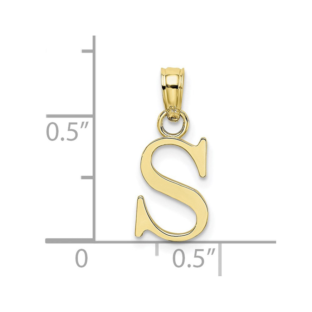 10K Gelbgold 10K Poliert S Block Initiale Charm