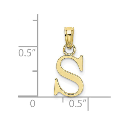 10K Gelbgold 10K Poliert S Block Initiale Charm