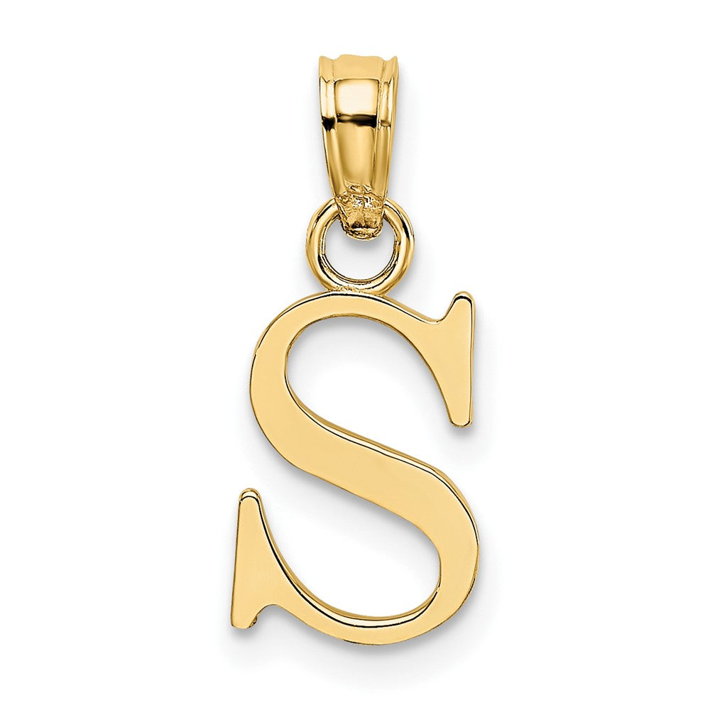 10K Gelbgold 10K Poliert S Block Initiale Charm