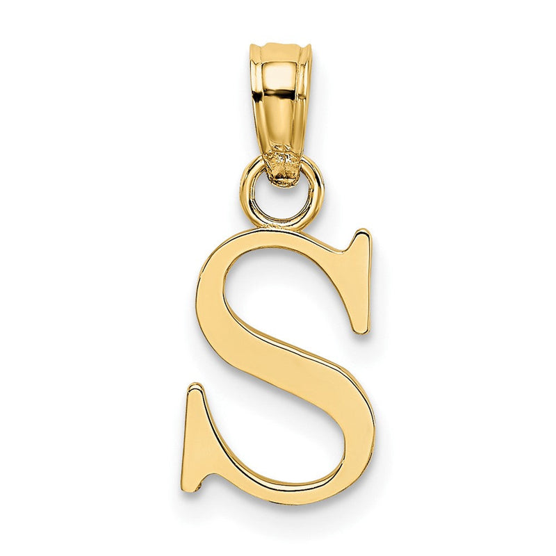 10K Gelbgold 10K Poliert S Block Initiale Charm