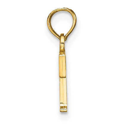 10K Gelbgold 10K Poliert T Block Initiale Charm