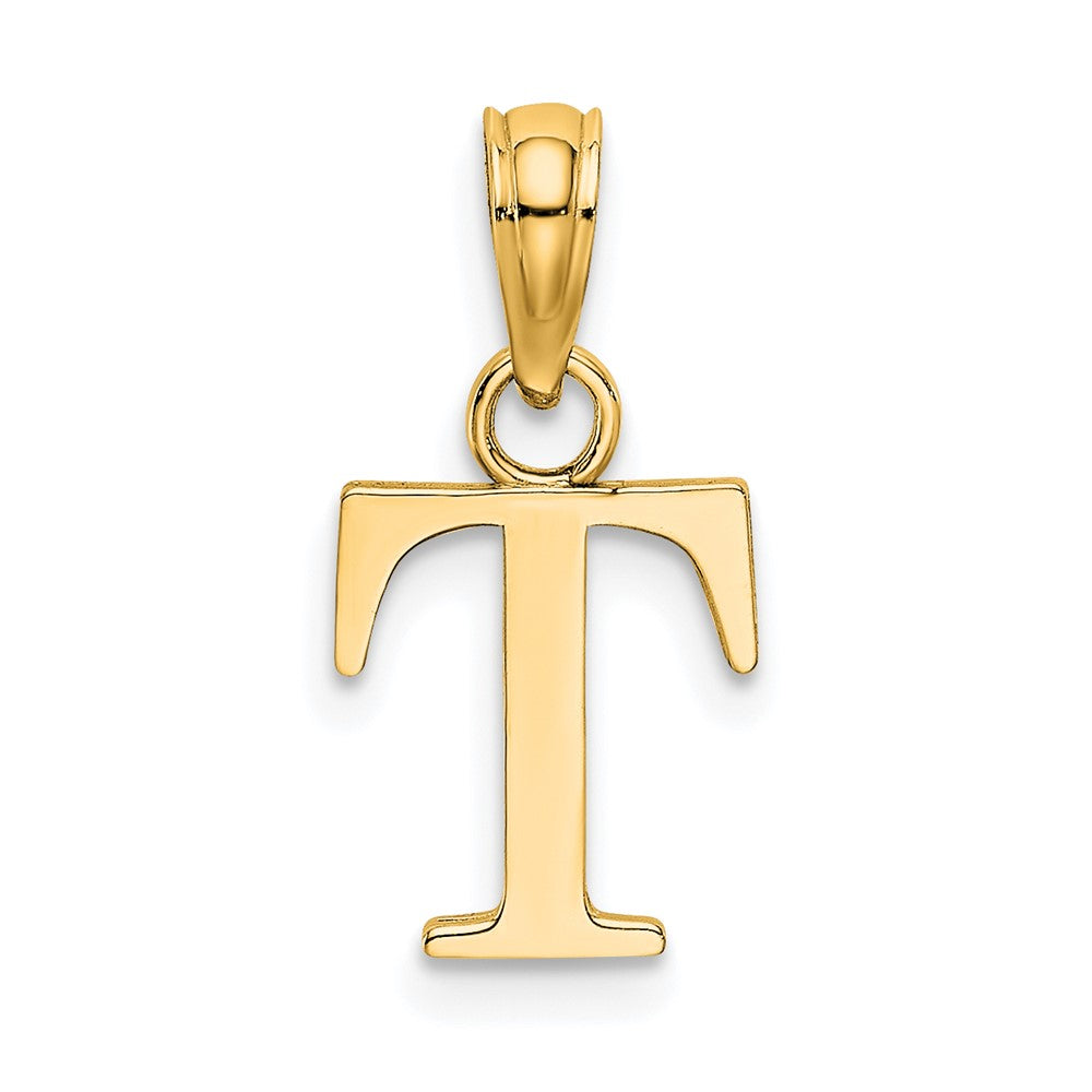 10K Gelbgold 10K Poliert T Block Initiale Charm