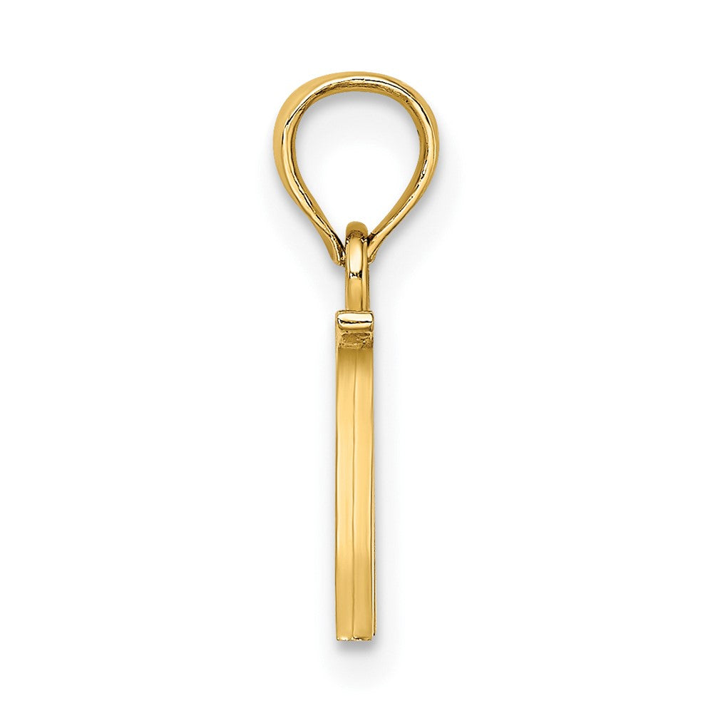 10K Gelbgold 10K Poliert W Block Initiale Charm