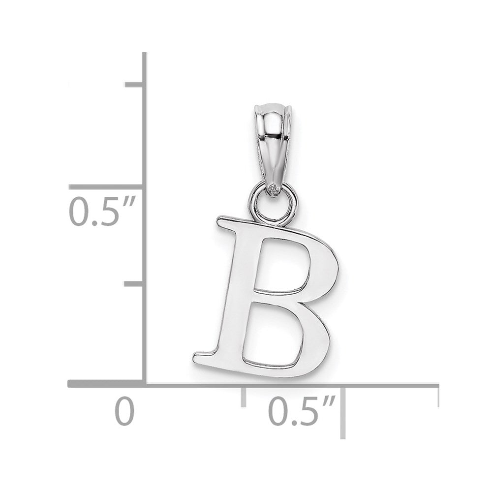 10K Weißgold 10kw B Block Initiale Charm