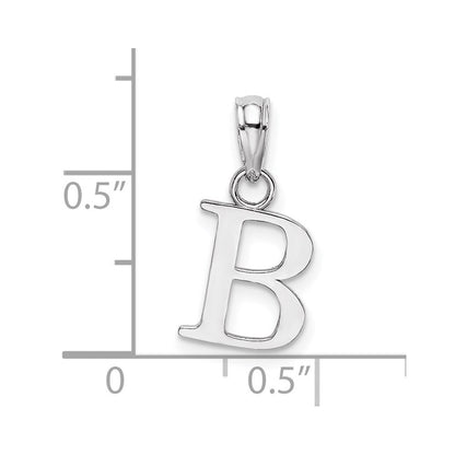 10K Weißgold 10kw B Block Initiale Charm