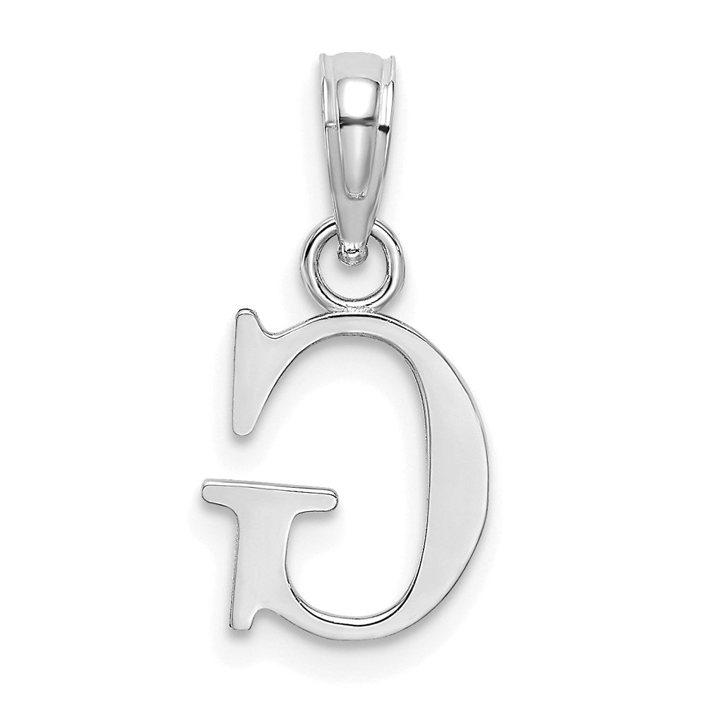 10K Weißgold 10K Poliert G Block Initiale Charm